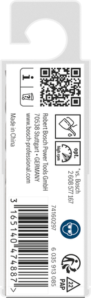 Etiqueta da embalagem de brocas helicoidais Bosch PRO Metal HSS-G.